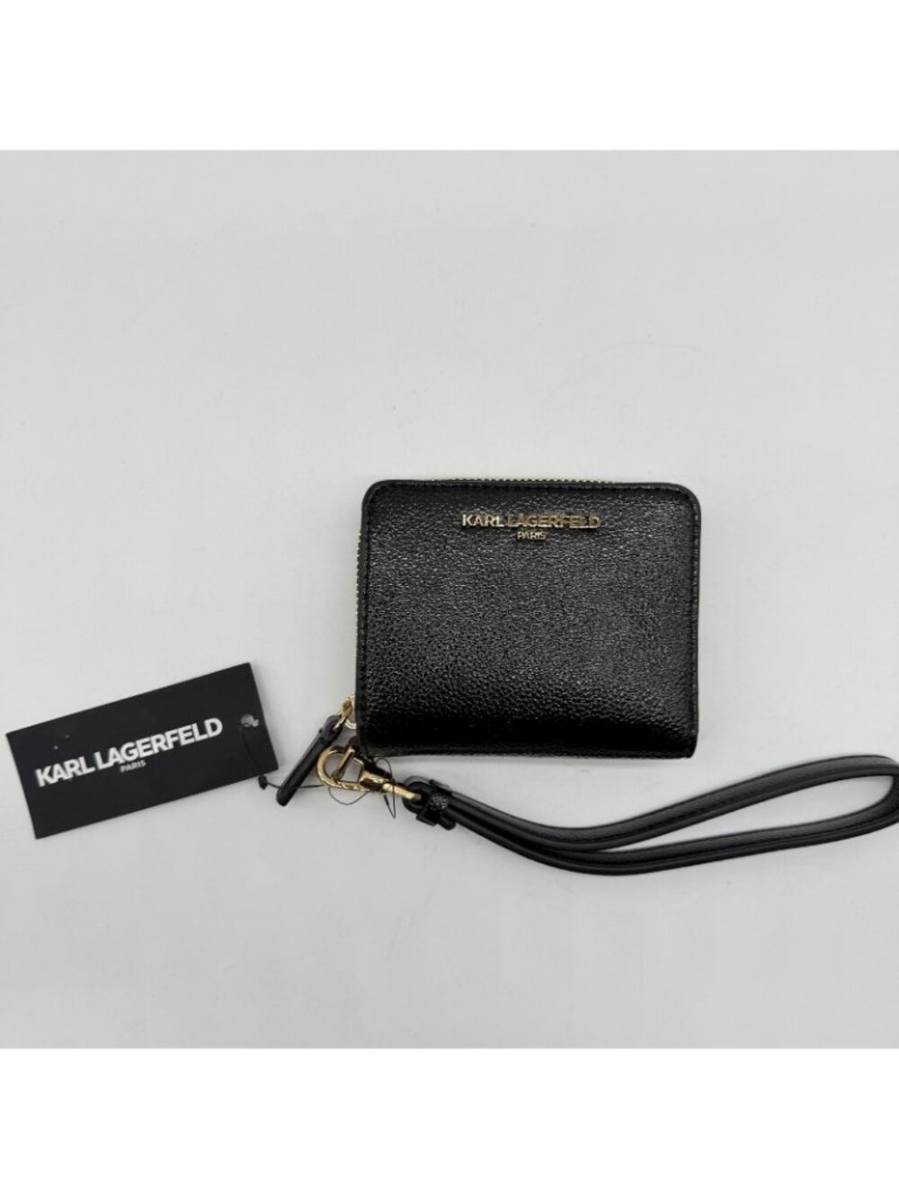 KARL LAGERFELD zip around leather small bi-fold women's wallet - Black - Picture 2 of 12